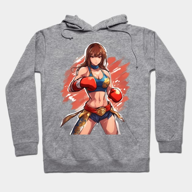 Women MMA fighter Hoodie by animegirlnft